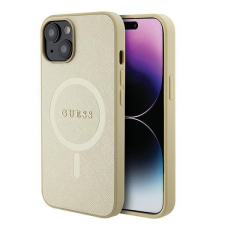 Guess GUHMP15SPSAHMCB iPhone 15 6.1" arany/arany keménytok Saffiano MagSafe Saffiano tok és táska