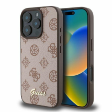 Guess GUHMP16LPGPYSW MagSafe PU Peony Script keménytok iPhone 16 Pro - barna tok és táska