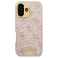 Guess GUHMP16LU4GPRP 4G Logo Plate MagSafe keménytok iPhone 16 Pro - rózsaszín tok és táska