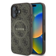 Guess GUHMP16MG4GFRW 4G Ring Classic Logo MagSafe keménytok iPhone 16 Plus - barna tok és táska