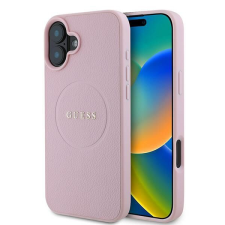 Guess GUHMP16MPGHSMMP Grained Gold Ring MagSafe keménytok iPhone 16 Plus - rózsaszín tok és táska