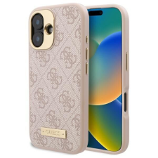 Guess GUHMP16MU4GPRP 4G Logo Plate MagSafe keménytok iPhone 16 Plus - rózsaszín tok és táska