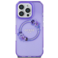 Guess GUHMP16SHFWFCU IML Flowers Wreath MagSafe keménytok iPhone 16 - lila tok és táska