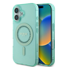 Guess GUHMP16SPFTDTEN IML Rhinestones MagSafe keménytok iPhone 16 - zöld tok és táska