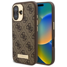 Guess GUHMP16SU4GPRW 4G Logo Plate MagSafe keménytok iPhone 16 - barna tok és táska