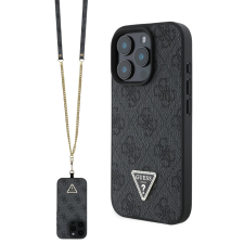 Guess Hátlaptok + nyakbaakasztó pánt iPhone 16 Pro fekete tok és táska