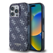 Guess IML Denim Effect MagSafe hátlaptok iPhone 16 Pro sötétkék tok és táska