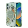 Guess IML Flower &amp; Tonal Circle iPhone 16 Plus kemény hátlap tok, zöld GUHMP16MHFWBDCEN