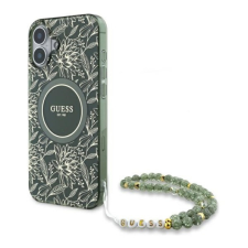 Guess IML Flowers Allover Electro iPhone 16 kemény hátlap tok pánttal, zöld GUHMP16SHCPOFPA tok és táska