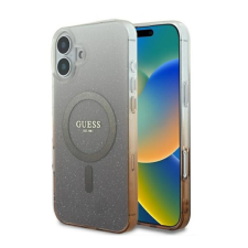 Guess IML Glitter Gradient iPhone 16 MagSafe kemény hátlap tok, barna GUHMP16SHGRCELW tok és táska