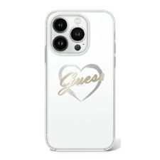Guess IML Heart iPhone 16 Pro Max kemény hátlap tok, átlátszó GUHCP16XHCHGSPT tok és táska