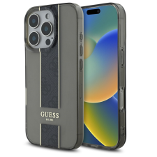 Guess IML Middle 4G Stripe iPhone 16 Pro kemény hátlap tok, fekete tok és táska