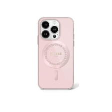Guess IML Rhinestones MagSafe iPhone 16 Pro Max kemény hátlap tok, rózsaszín GUHMP16XPFTDTEP tok és táska