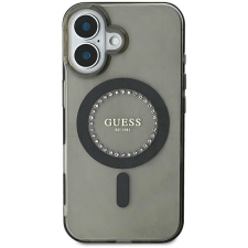 Guess IML Rhinestones Ring MagSafe Zadní Kryt pro iPhone 16 Black tok és táska