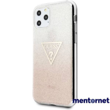 Guess iPhone 11 Pro Max csillámos folyadékos háromszöges rózsaszín TPU tok tok és táska
