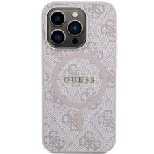 Guess iPhone 15 Pro Max tok, MagSafe (4G Ring classic logo) - pink tok és táska