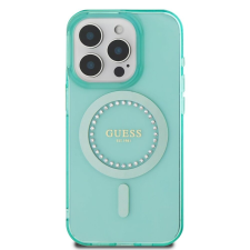 Guess IPhone 16 Pro tok - Guess IML Rhinestones MagSafe (GUHMP16LPFTDTEN) - zöld tok és táska