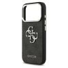 Guess iPhone 17 Pro GUESS 4G BIG CLASSIC LOGO szilikon telefonvédő ütésállóság, bőr hatású hátlap, FEKETE/EZÜST