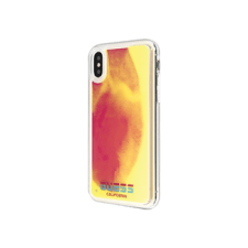 Guess iPhone X/xs sötétben világító tok, rózsaszín, sárga homokkal (Guhcpxglcpi) tok és táska