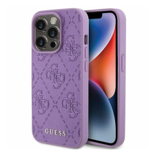 Guess Leather 4G Stamped Apple iPhone 15 Pro Max hátlap tok, lila tok és táska