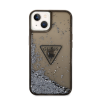 Guess Liquid Glitter Triangle Logo Apple iPhone 14 hátlap tok, fekete