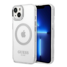 Guess Metal Outline Magsafe Apple iPhone 14 hátlap tok, ezüst tok és táska