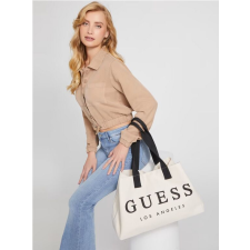  GUESS női vászon táska, nagy méret, tej színű kézitáska és bőrönd
