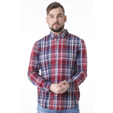 Guess pamut ing normál szabású gombos gallérral, piros, XL INTL