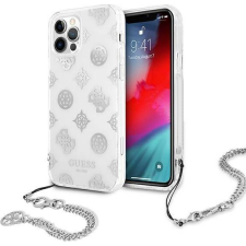 Guess PC Chain Peony Apple iPhone 12 Pro Max hátlap tok, ezüst (GUHCP12LKSPESI) tok és táska