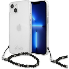 Guess PC Script and Black Pearls Apple iPhone 13 hátlap tok, átlátszó (GUE1492CL) tok és táska