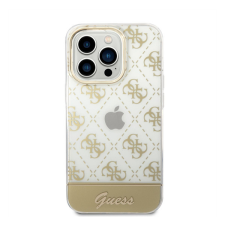 Guess Peony Glitter Script Logo Apple iPhone 14 Pro hátlap tok, arany tok és táska
