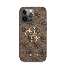 Guess PU 4G Metal Logo Apple iPhone 13 Pro Max hátlap tok, barna tok és táska