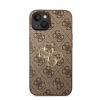 Guess PU 4G Metal Logo Apple iPhone 14 hátlap tok, barna