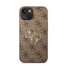 Guess PU 4G Metal Logo Apple iPhone 14 hátlap tok, barna tok és táska