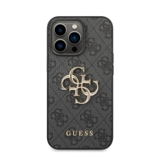 Guess PU 4G Metal Logo Apple iPhone 14 Pro hátlap tok, szürke tok és táska