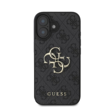 Guess PU 4G Metal Logo Apple iPhone 16 hátlap tok szürke tok és táska