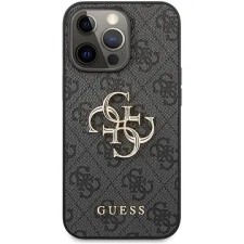 Guess PU 4G Metal Logo Hátlap tok Apple iPhone 13 Pro Grey készülékhez tok és táska