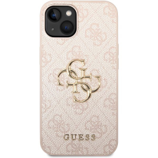 Guess PU 4G Metal Logo iPhone 15 rózsaszín tok tok és táska