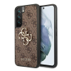 Guess PU 4G Metal Logo Samsung Galaxy S22 hátlap tok, barna