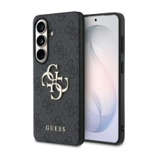 Guess PU 4G Metal Logo Samsung Galaxy S26 tok, szürke tok és táska