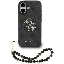 Guess PU 4G Metal Logo Strap Zadní Kryt pro iPhone 17 Black tok és táska