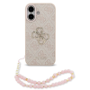 Guess PU 4G Metal Logo Strap Zadní Kryt pro iPhone 17 Pink