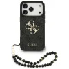 Guess PU 4G Metal Logo Strap Zadní Kryt pro iPhone 17 Pro Black