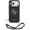 Guess PU 4G Metal Logo Strap Zadní Kryt pro iPhone 17 Pro Max Black