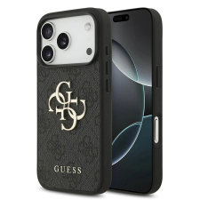 Guess PU 4G Metal Logo tok iPhone 17 Pro készülékhez szürke tok és táska