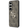 Guess PU 4G Metal Logo Zadní Kryt pro Samsung Galaxy S26 Brown
