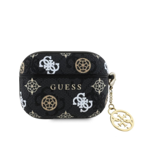 Guess PU 4G Peony Charm tok AirPods Pro készülékhez fekete fülhallgató, fejhallgató tok