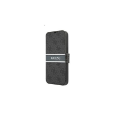 Guess PU 4G Printed Stripe Apple iPhone 13 mini flip tok, szürke tok és táska