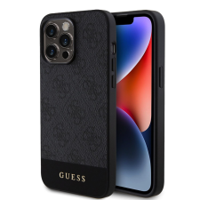 Guess PU 4G Printed Stripe Apple iPhone 15 Pro hátlap tok, fekete tok és táska