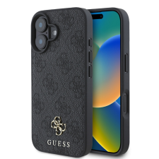 Guess PU 4G Small Metal Logo Apple iPhone 16 MagSafe hátlap tok, sötétszürke tok és táska